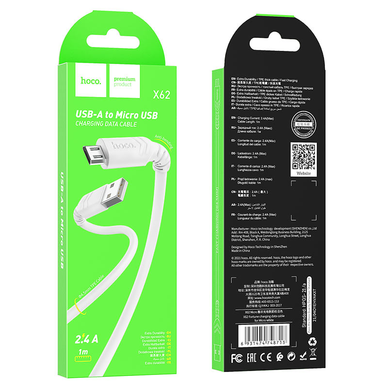 Cable USB to Micro-USB “X62 Fortune” charging data sync