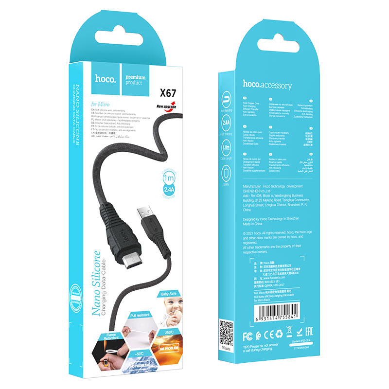 Cable USB to Micro-USB “X67 Nano” charging data sync