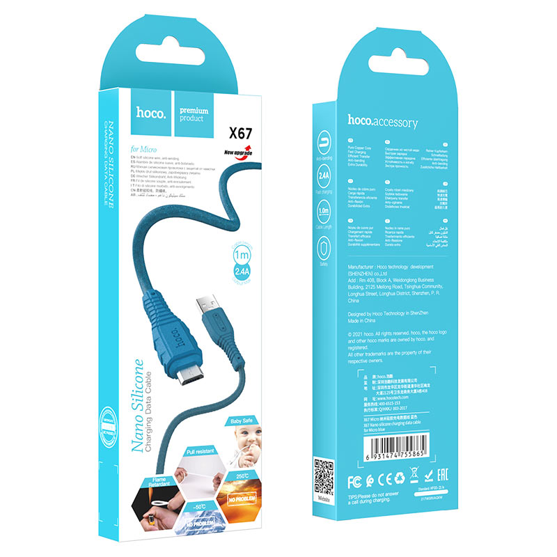 Cable USB to Micro-USB “X67 Nano” charging data sync