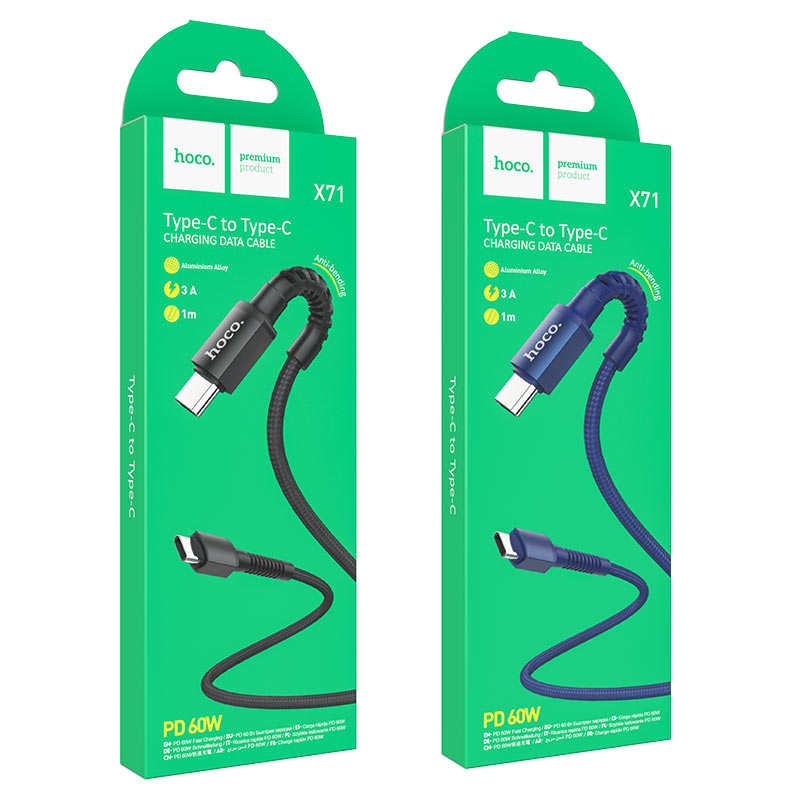 Cable Type-C to Type-C “X71 Especial” 60W charging data sync