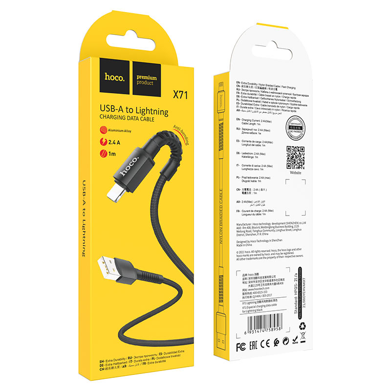 Cable USB to Lightning “X71 Especial” charging data sync