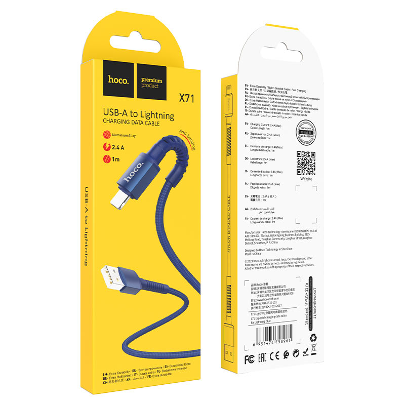 Cable USB to Lightning “X71 Especial” charging data sync