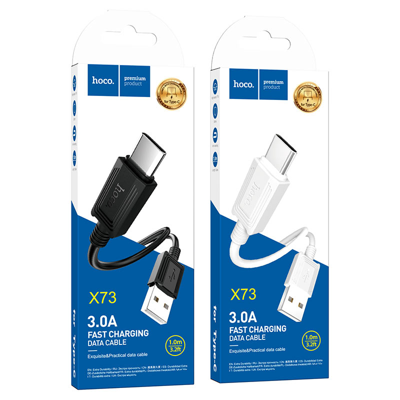 Cable USB to Type-C “X73” charging data sync