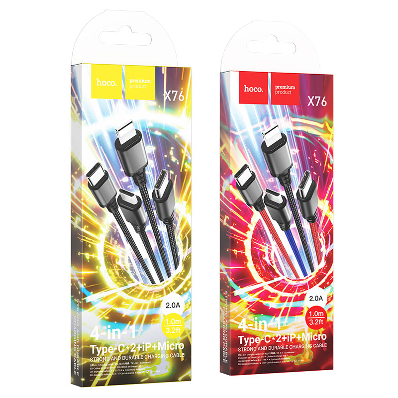 Cable 4-in-1 “X76 Super” for 2xType-C charging wire