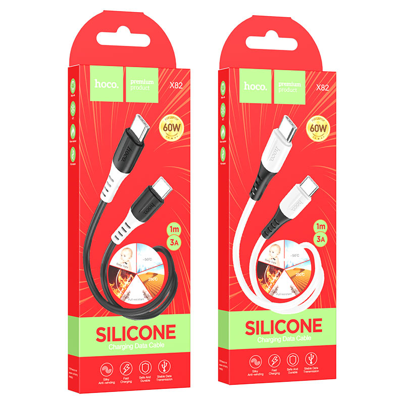 Cable Type-C to Type-C “X82” 60W charging data sync