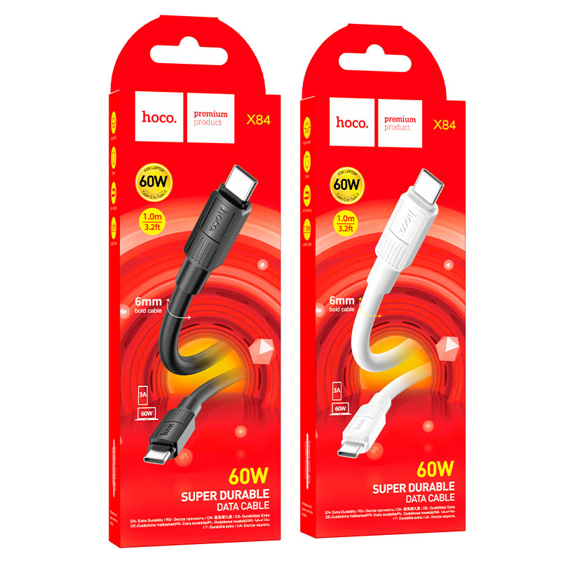Cable Type-C to Type-C “X84 Solid” 60W charging data sync