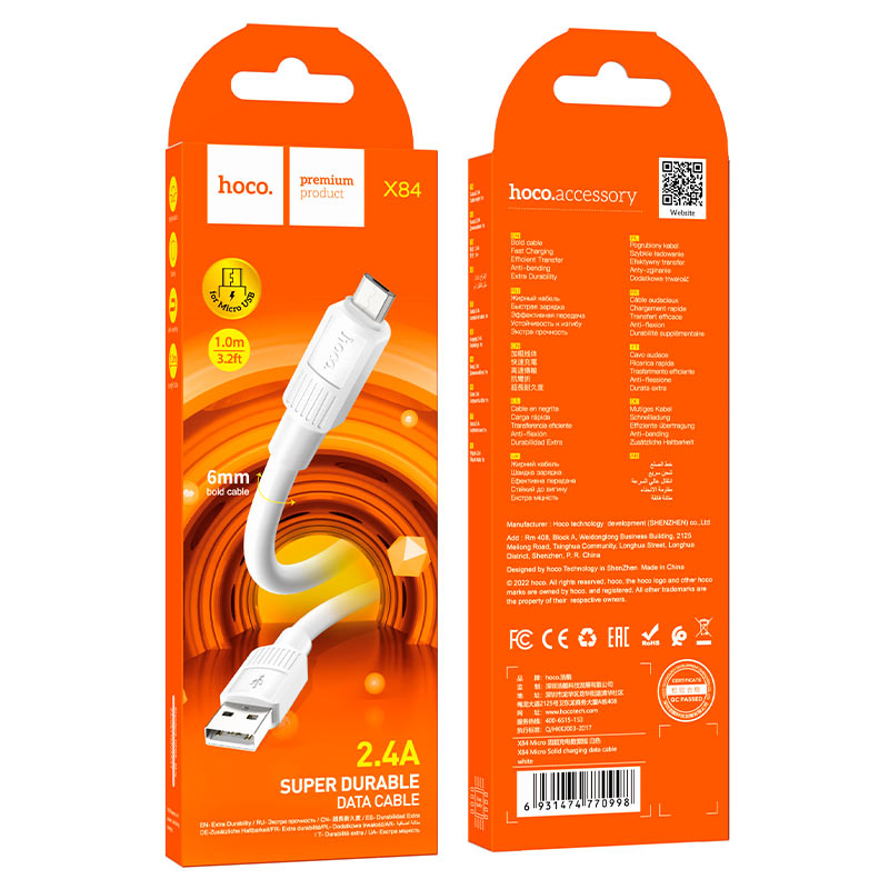 Cable USB to Micro-USB “X84 Solid” charging data sync