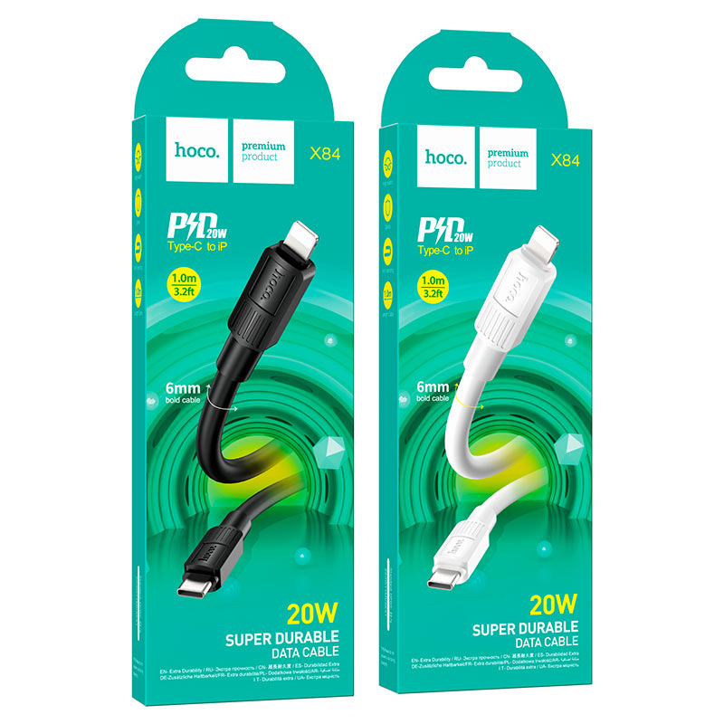 Cable Type-C to Lightning “X84 Solid” PD charging data sync