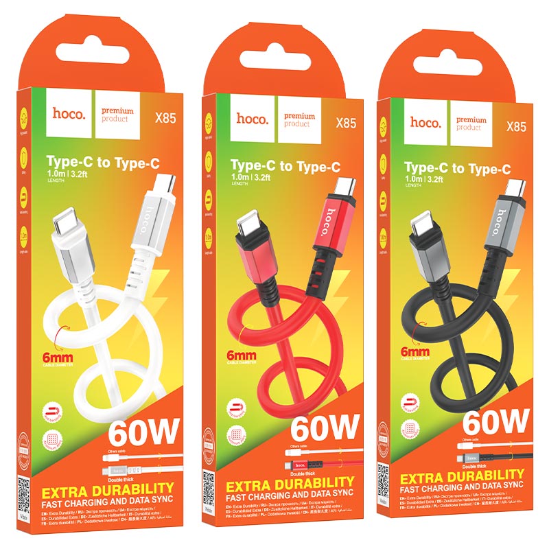 Cable Type-C to Type-C “X85 Strength” 60W charging data sync