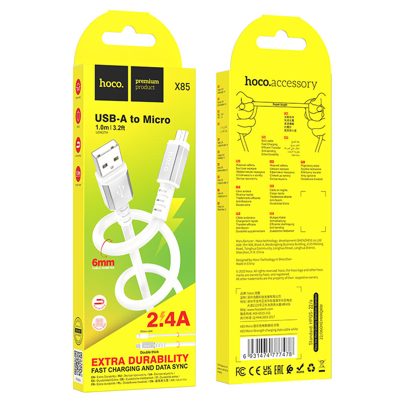 Cable USB to Micro-USB “X85 Strength” charging data sync