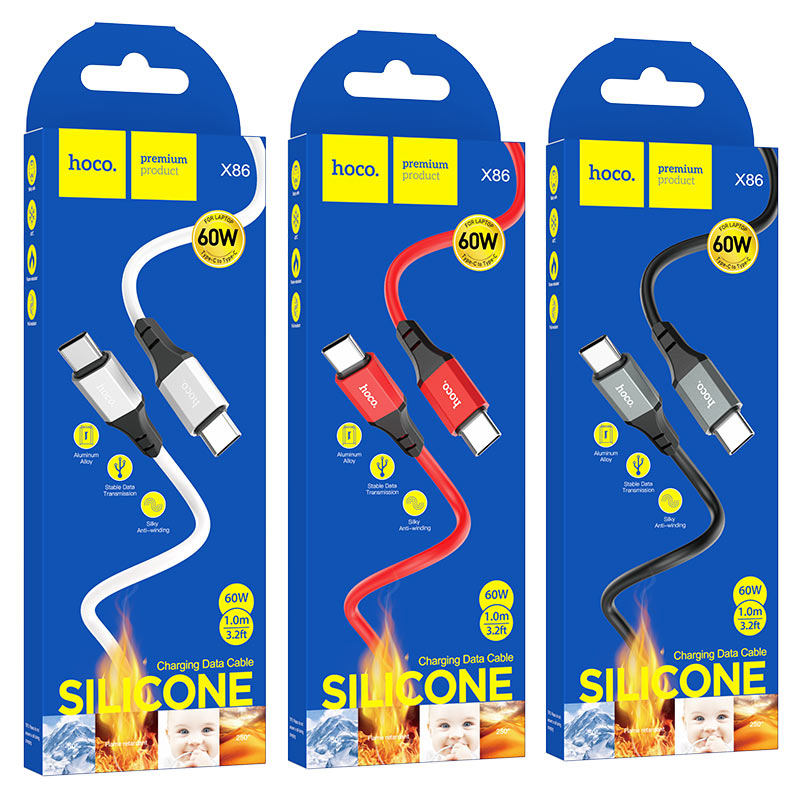 Cable Type-C to Type-C “X86  Spear” 60W  charging data sync