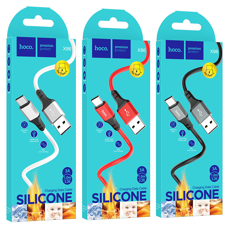 Cable USB to Type-C “X86  Spear” silicone charging data sync