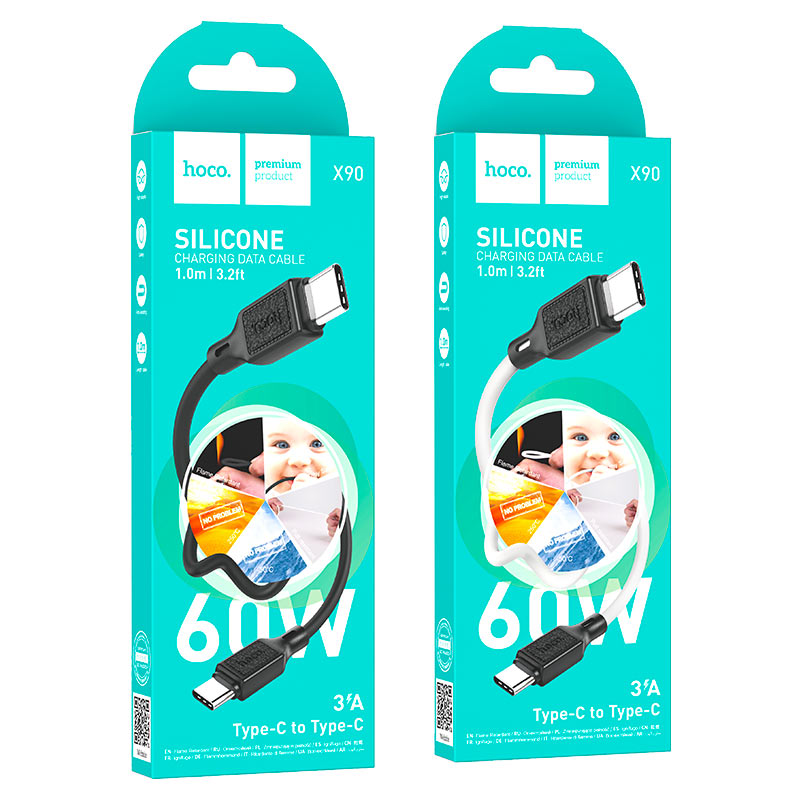 Cable Type-C to Type-C “X90 Cool” PD 60W fast charge