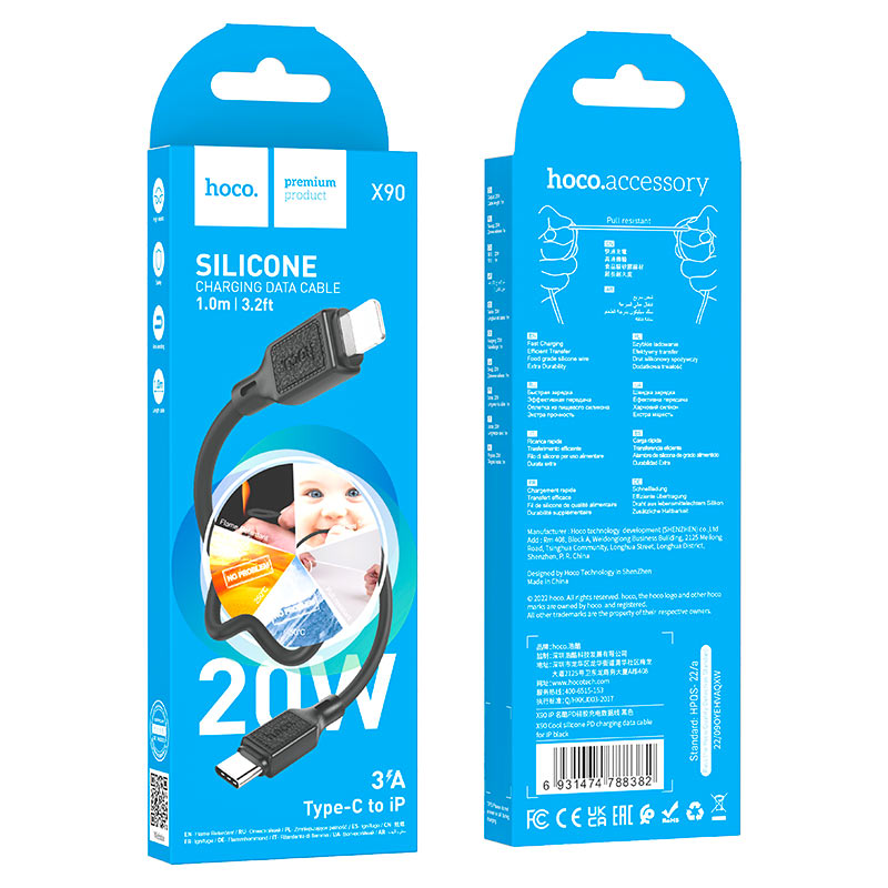Cable Type-C to iP “X90 Cool” PD fast charge