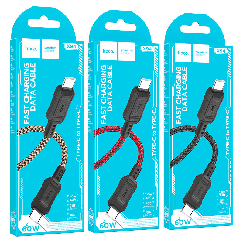 Cable Type-C to Type-C “X94 Leader” PD 60W fast charge