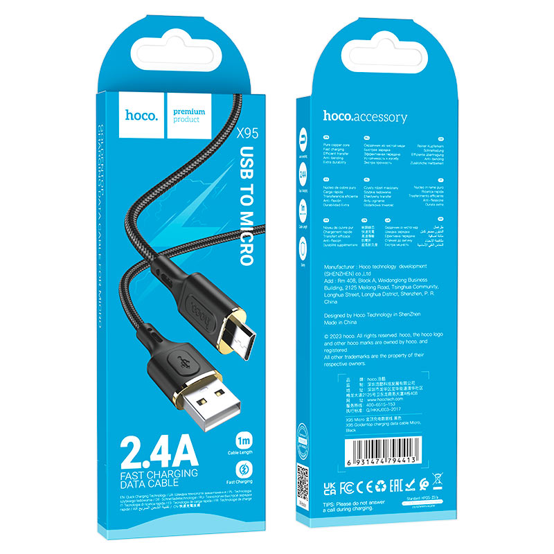 Cable USB to Micro-USB “X95 Goldentop”