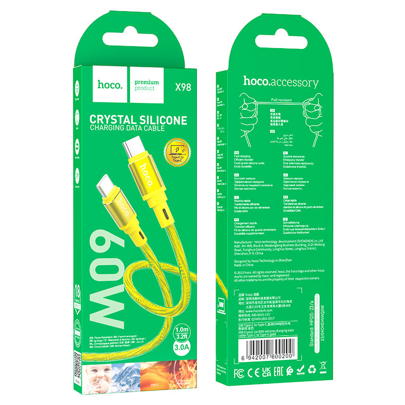 Cable Type-C to Type-C “X98 Crystal ice” PD 60W fast charge