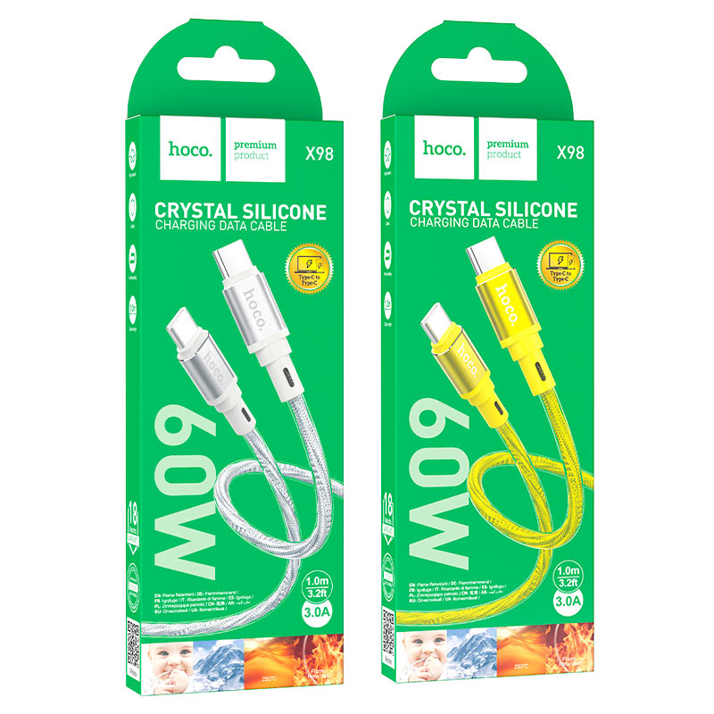 Cable Type-C to Type-C “X98 Crystal ice” PD 60W fast charge