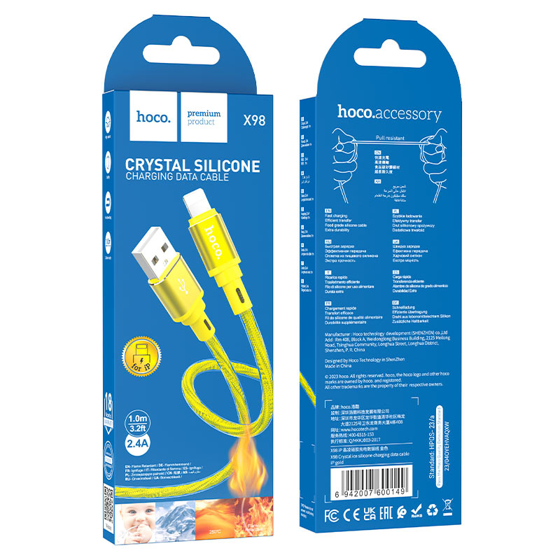 Cable USB to iP “X98 Crystal ice”