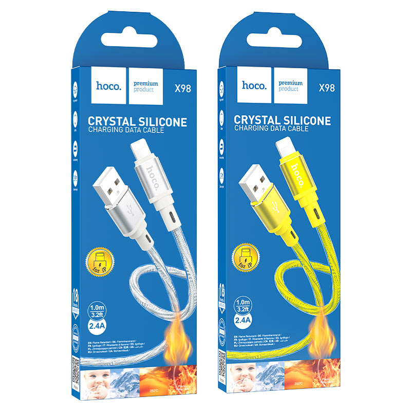Cable USB to iP “X98 Crystal ice”