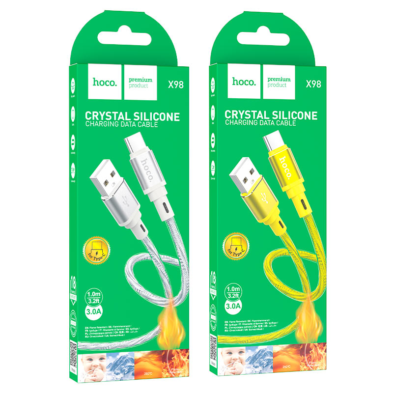 Cable USB to Type-C “X98 Crystal ice”