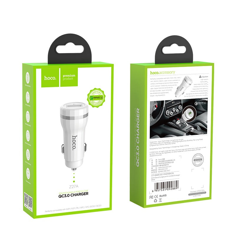 Car charger “Z27A Staunch” single port QC3.0 adapter