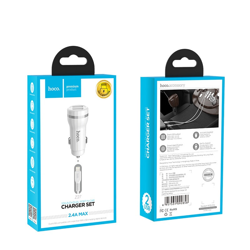 Car charger “Z27 Staunch” dual port charging adapter