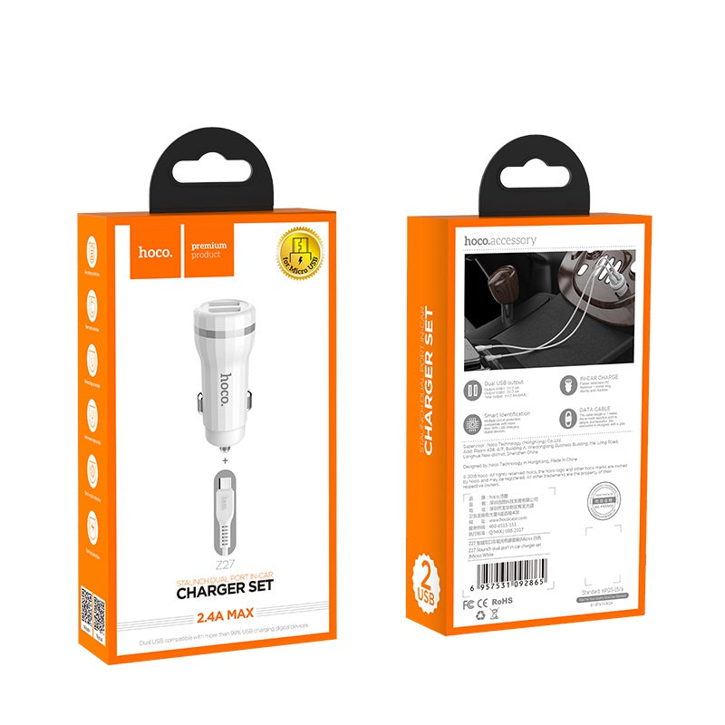 Car charger “Z27 Staunch” dual port charging adapter