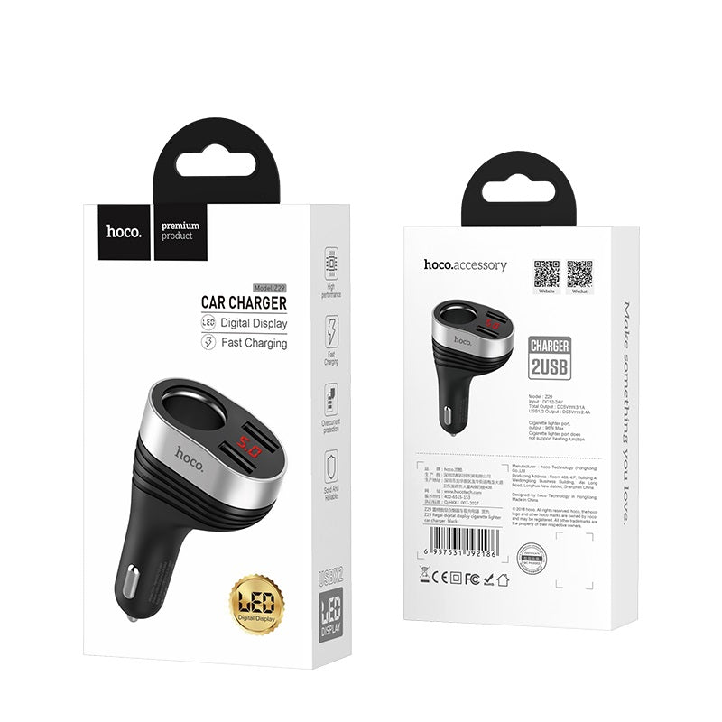 Car charger “Z29 Regal” digital display dual USB