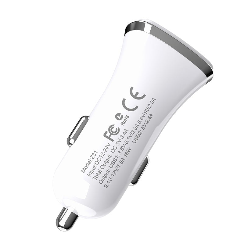 Car charger “Z31 Universe” double port QC3.0 set with cable
