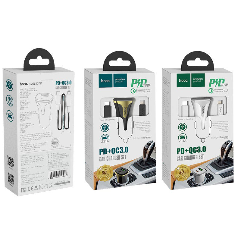 Car charger “Z31A Colossus” PD + QC3.0 set with cable