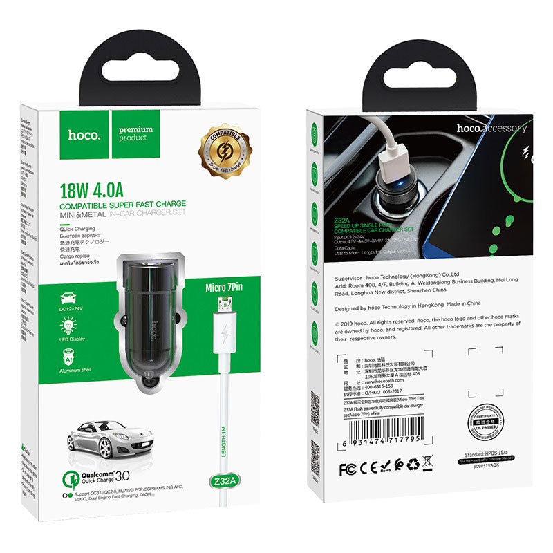 Car charger “Z32A Flash power” set with cable