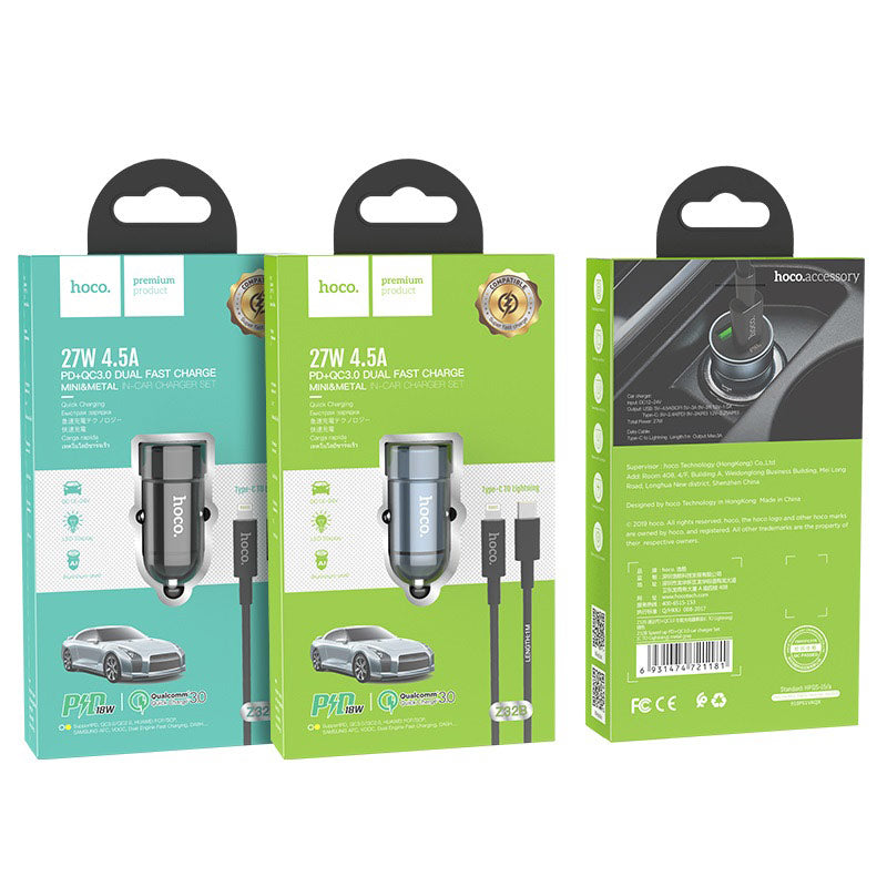 Car charger “Z32B Speed up” PD+QC3.0 set with cable