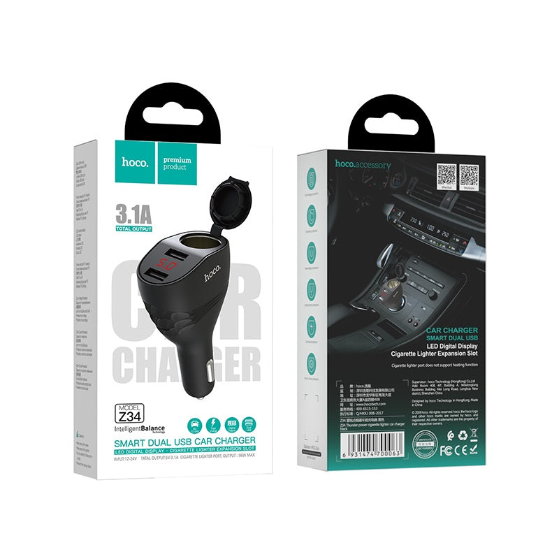 Car charger “Z34 Thunder power” dual USB output