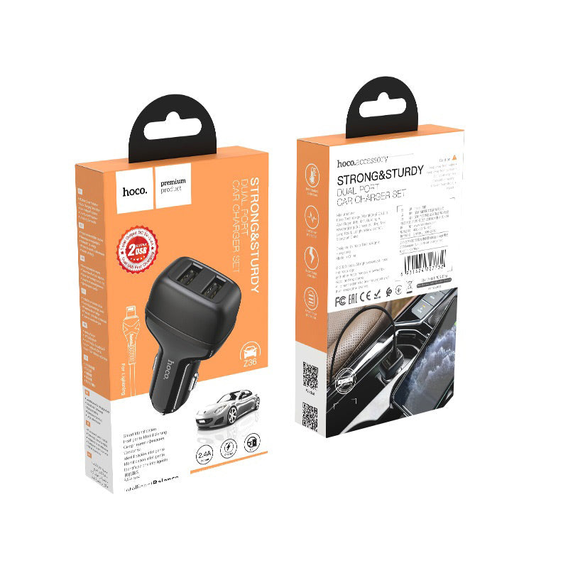 Car charger “Z36 Leader” dual port set with cable