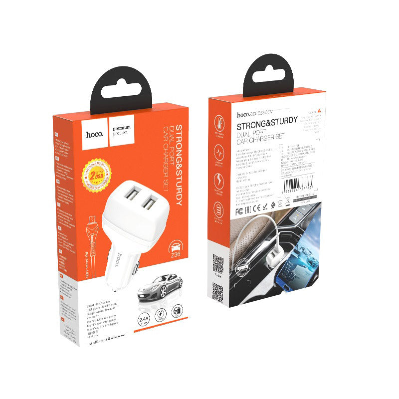 Car charger “Z36 Leader” dual port set with cable