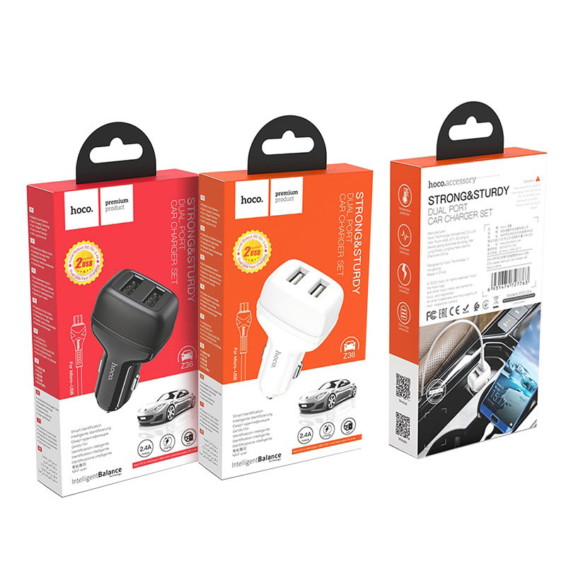 Car charger “Z36 Leader” dual port set with cable