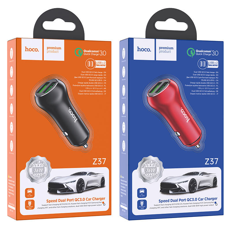 Car charger “Z37 Sharp speed” dual port QC3.0