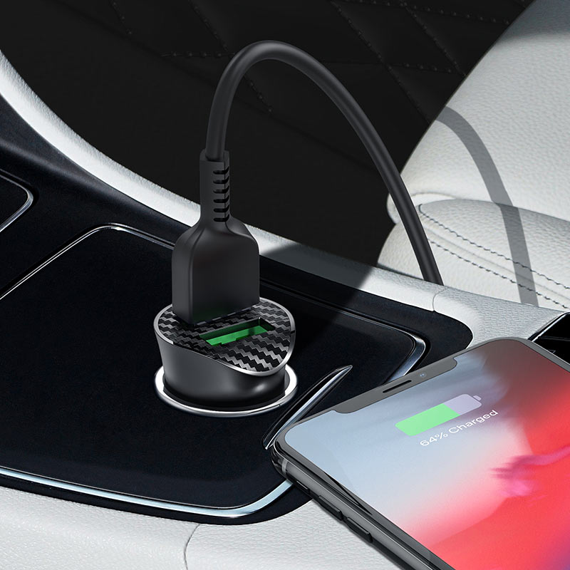 Car charger “Z39 Farsighted” QC3.0 dual port set with cable