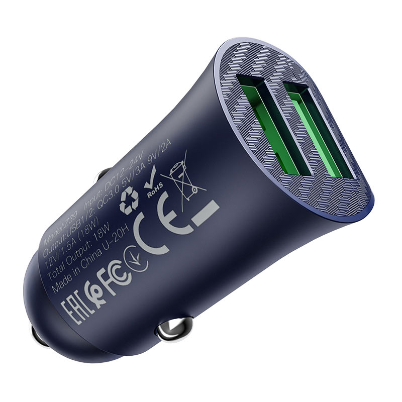 Car charger “Z39 Farsighted” QC3.0 dual port set with cable