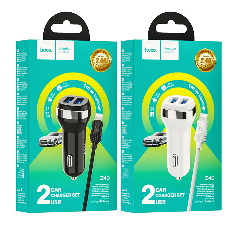 Car charger “Z40 Superior” dual port set with cable