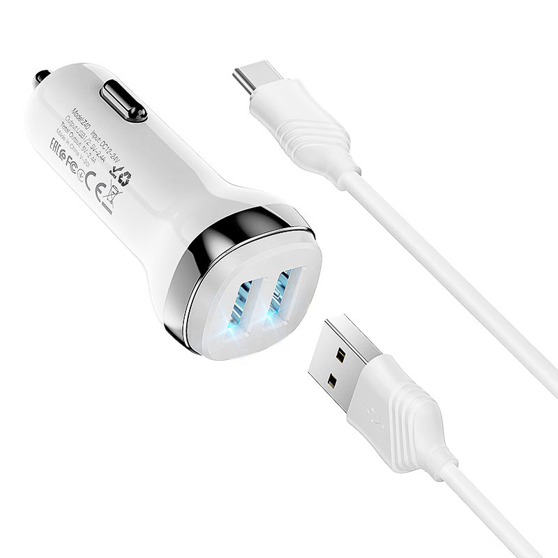 Car charger “Z40 Superior” dual port set with cable