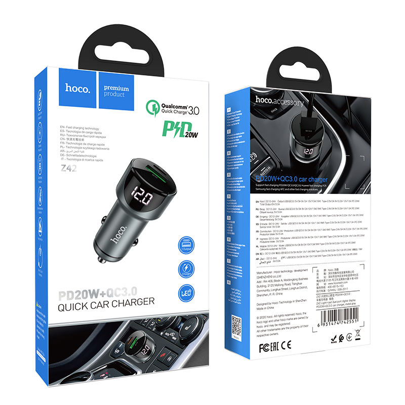 Car charger “Z42 Light road” PD20W + QC3.0