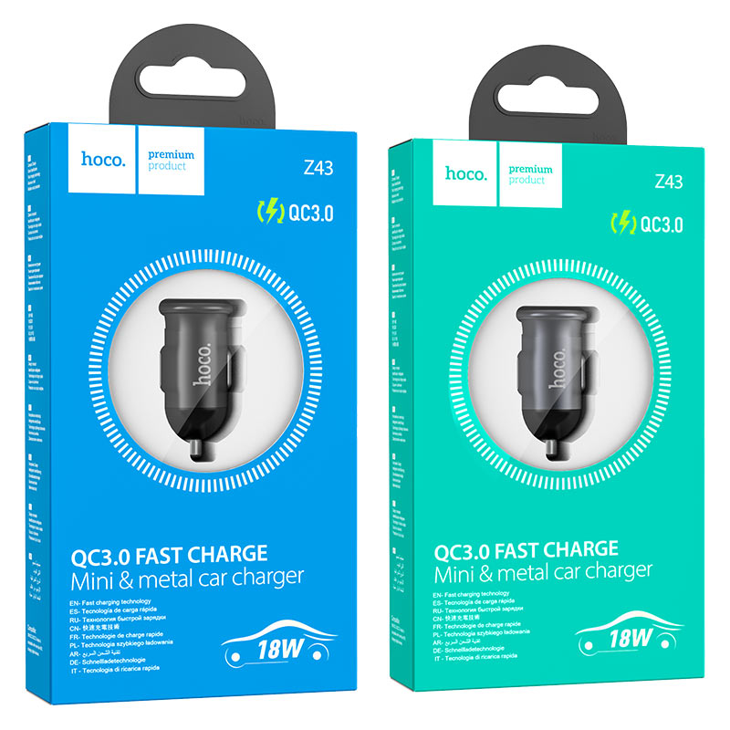 Car charger “Z43 Mighty” QC3.0 set with cable