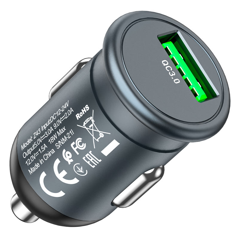 Car charger “Z43 Mighty” QC3.0 set with cable