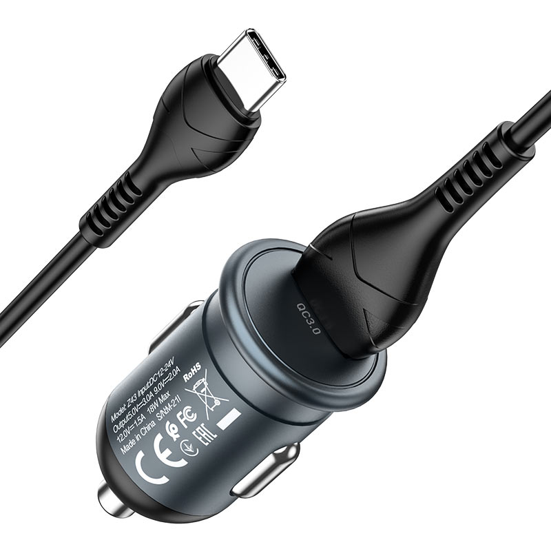 Car charger “Z43 Mighty” QC3.0 set with cable