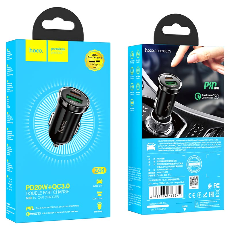 Car charger “Z44 Leading” PD20W+QC3.0 set with cable