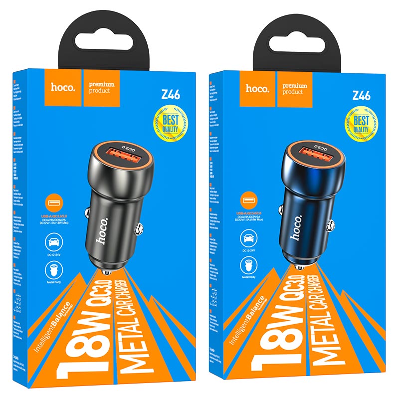 Car charger “Z46 Blue shield” QC3.0 set with cable