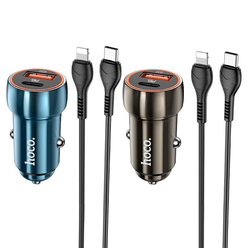 Car charger “Z46A Blue whale” PD20W + QC3.0 set with cable