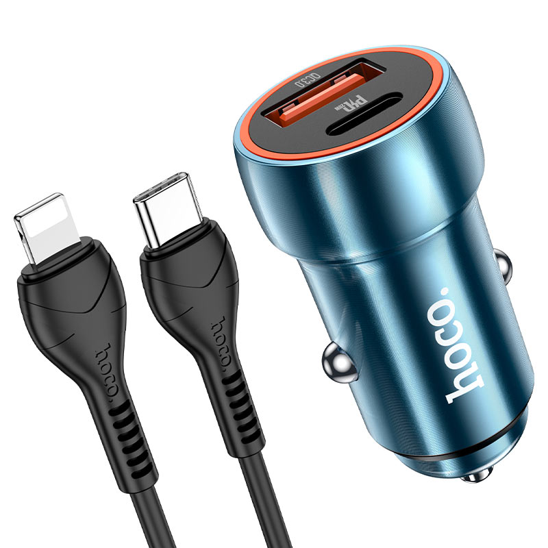 Car charger “Z46A Blue whale” PD20W + QC3.0 set with cable
